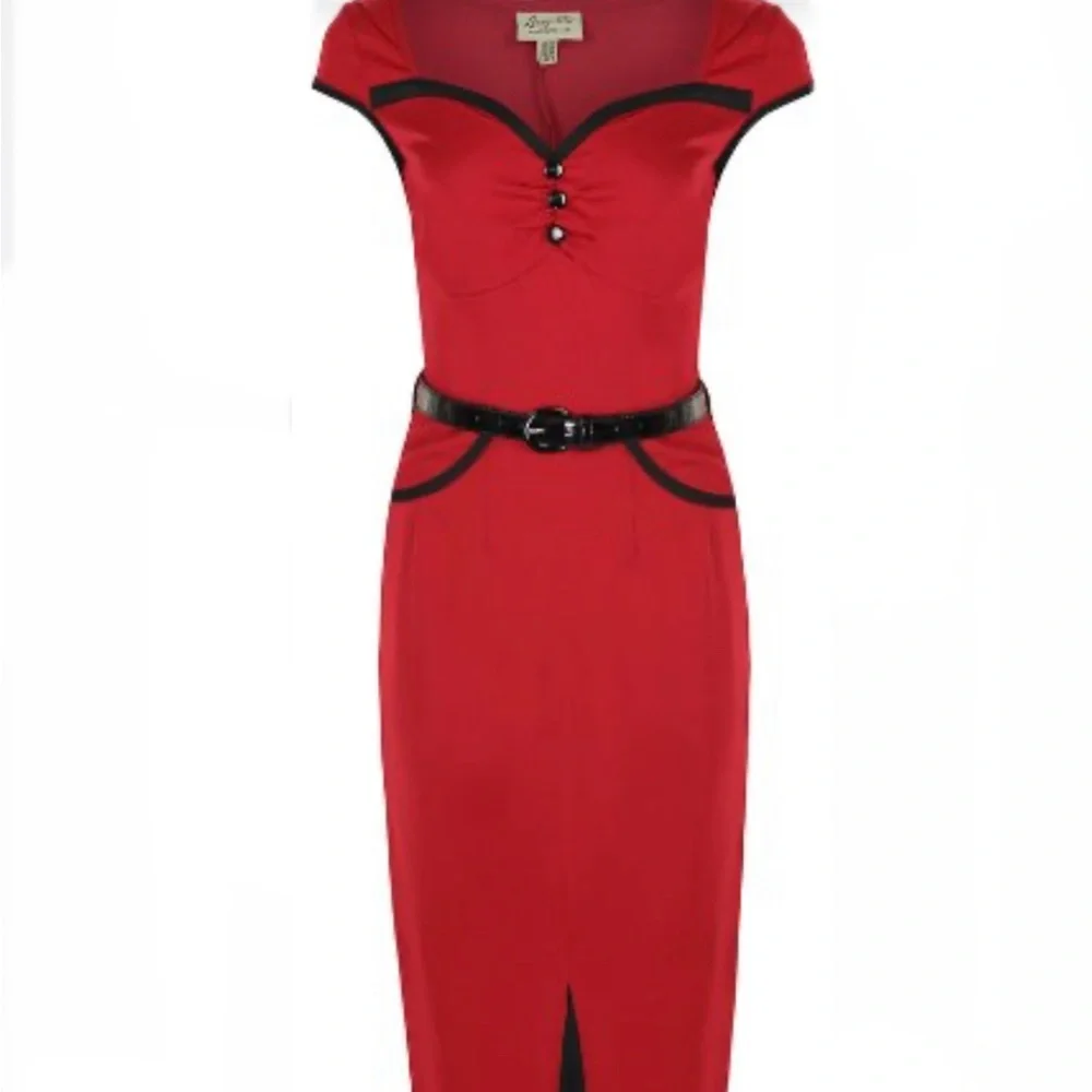 Lindy Bop Red Heidi Pinup Dress - Picture 3 of 11